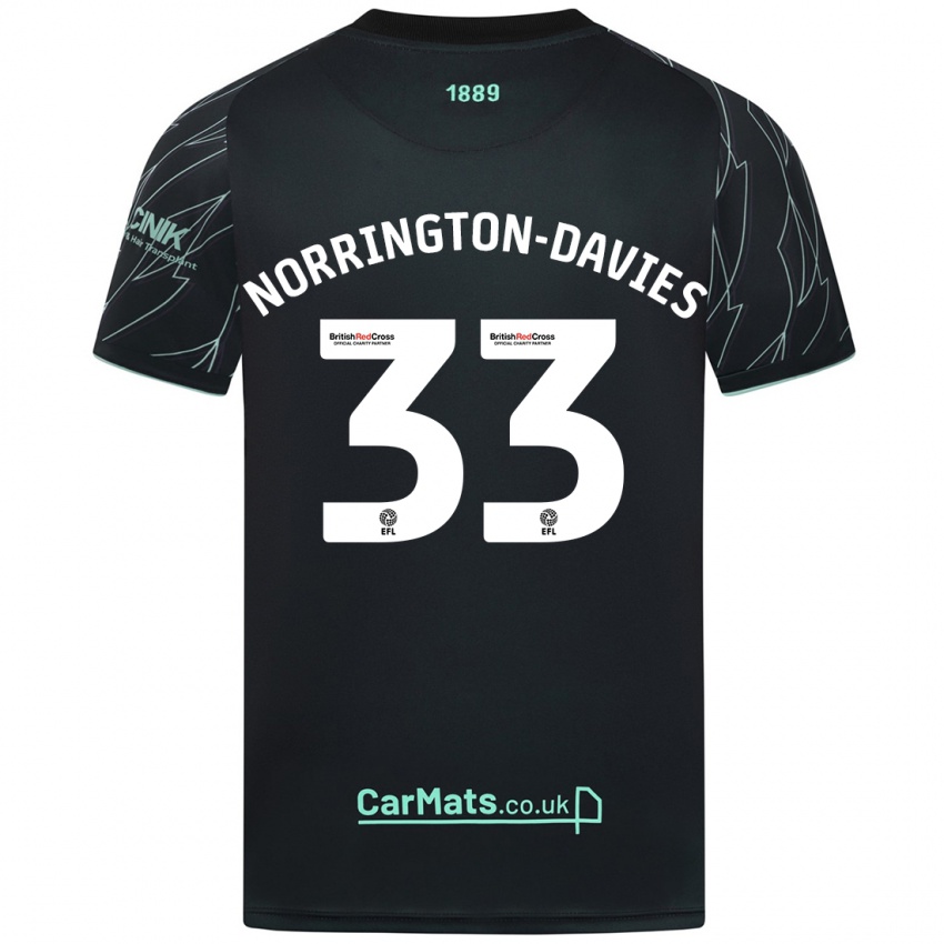 Heren Rhys Norrington-Davies #33 Zwart Groen Uitshirt Uittenue 2024/25 T-Shirt België