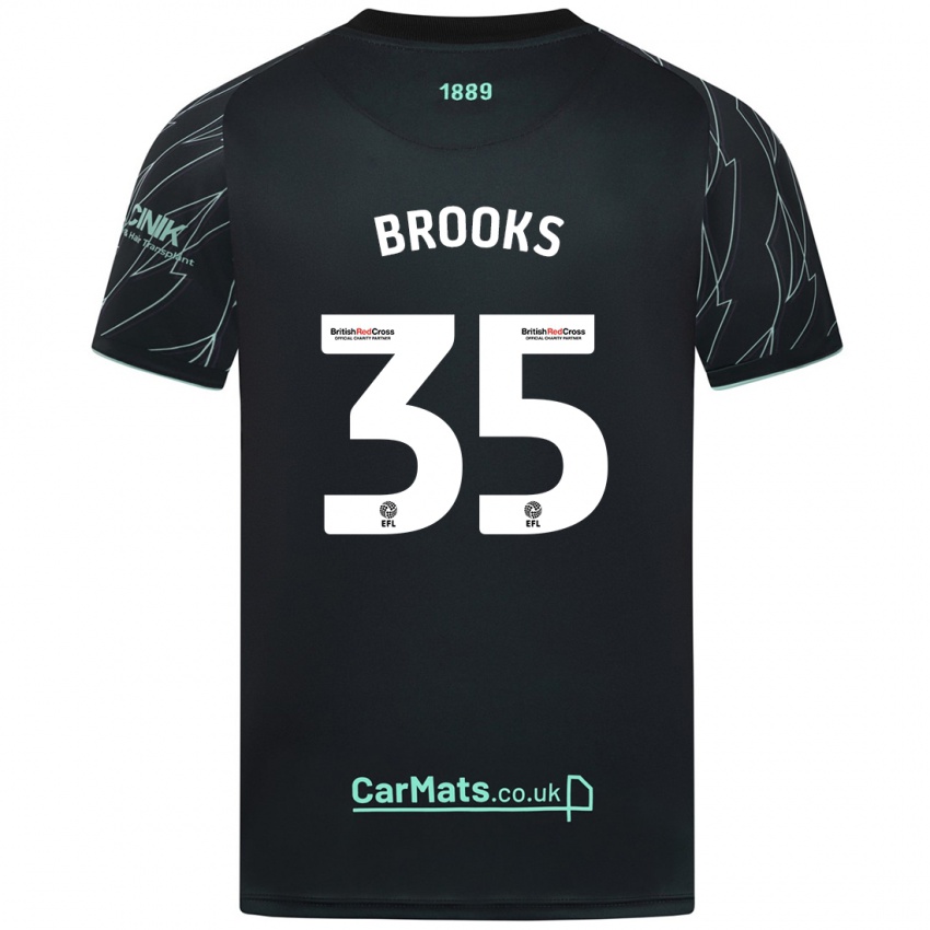 Herren Andre Brooks #35 Schwarz Grün Auswärtstrikot Trikot 2024/25 T-Shirt Belgien