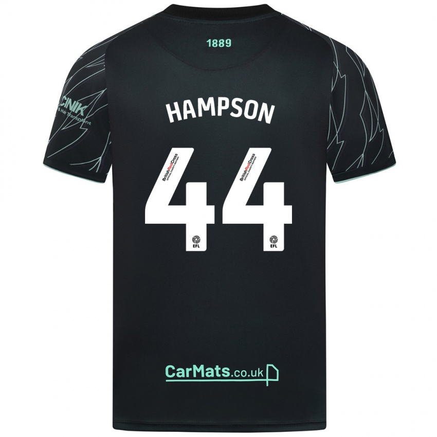 Heren Owen Hampson #44 Zwart Groen Uitshirt Uittenue 2024/25 T-Shirt België