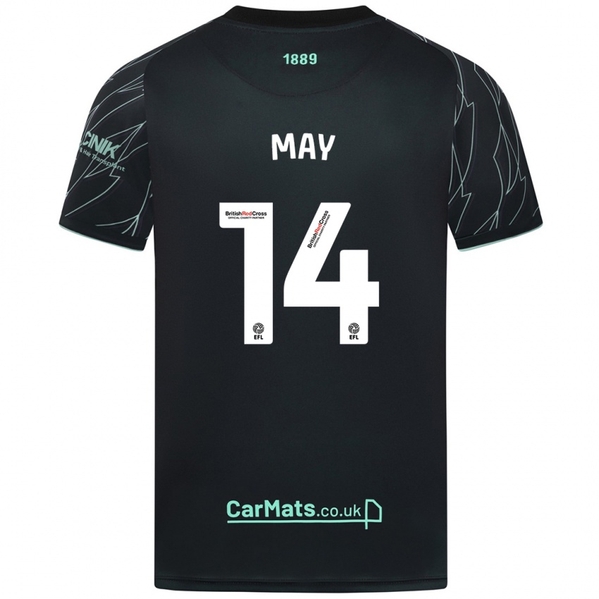 Heren Ellie May #14 Zwart Groen Uitshirt Uittenue 2024/25 T-Shirt België