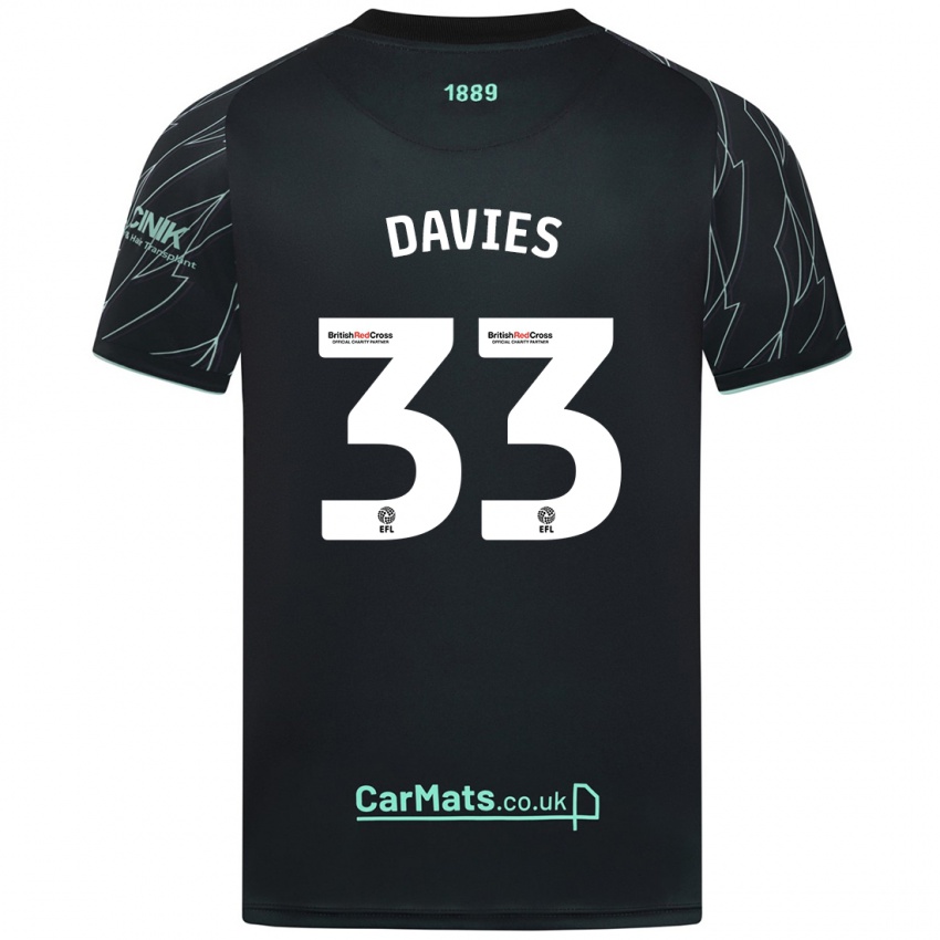 Herren Bethan Davies #33 Schwarz Grün Auswärtstrikot Trikot 2024/25 T-Shirt Belgien