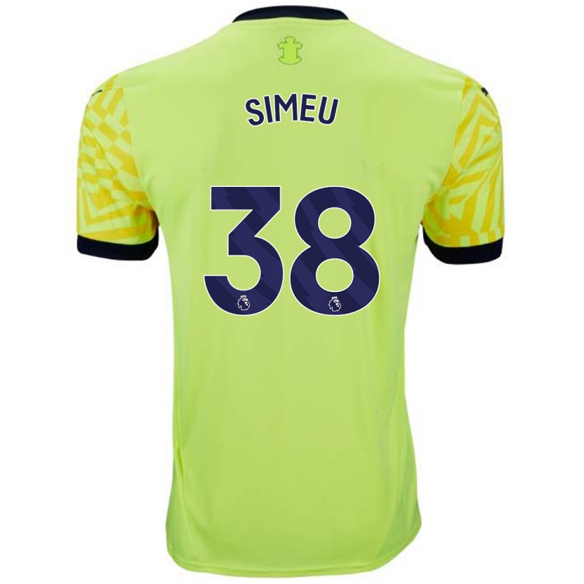 Homme Maillot Dynel Simeu #38 Jaune Tenues Extérieur 2024/25 T-Shirt Belgique