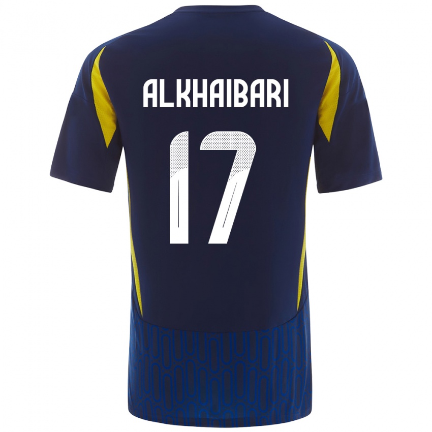 Heren Abdullah Al-Khaibari #17 Blauw Geel Uitshirt Uittenue 2024/25 T-Shirt België