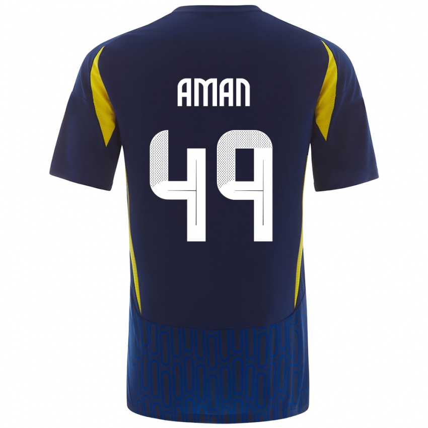 Heren Awad Aman #49 Blauw Geel Uitshirt Uittenue 2024/25 T-Shirt België