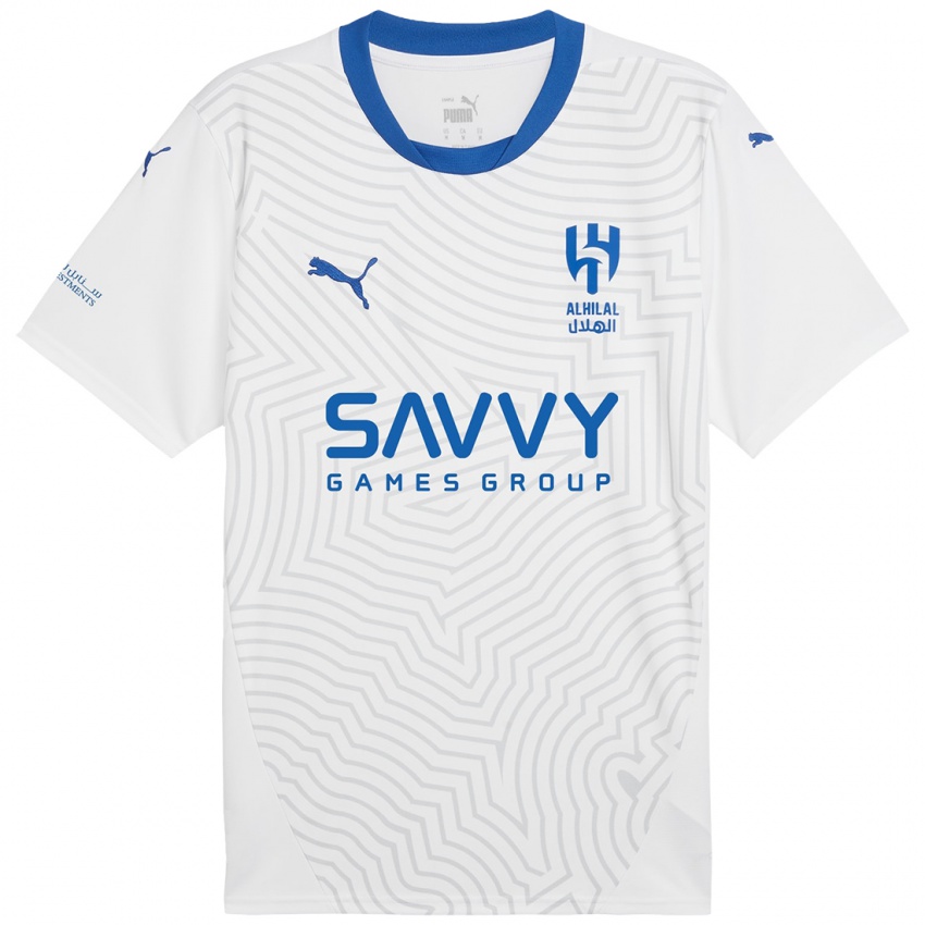 Heren Al Bandari Al-Hwsawi #8 Wit Blauw Uitshirt Uittenue 2024/25 T-Shirt België