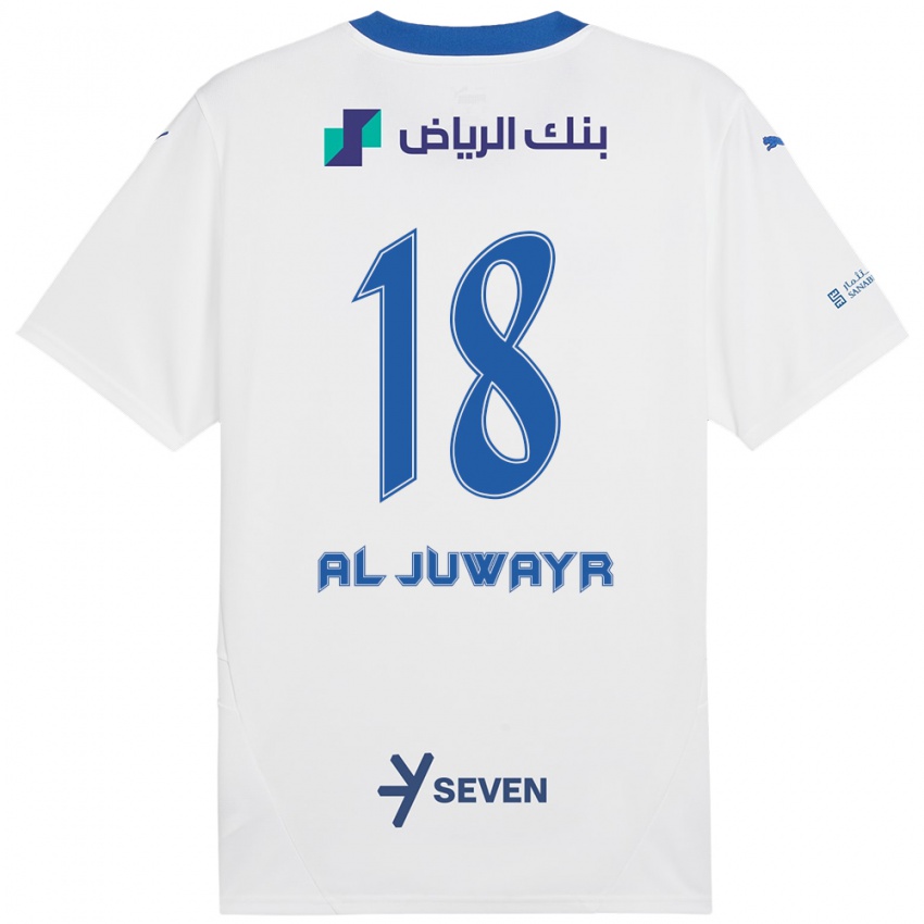 Homme Maillot Musab Al-Juwayr #18 Blanc Bleu Tenues Extérieur 2024/25 T-Shirt Belgique