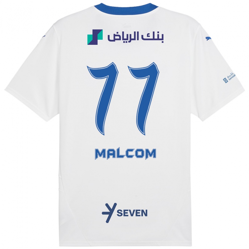 Heren Malcom #77 Wit Blauw Uitshirt Uittenue 2024/25 T-Shirt België