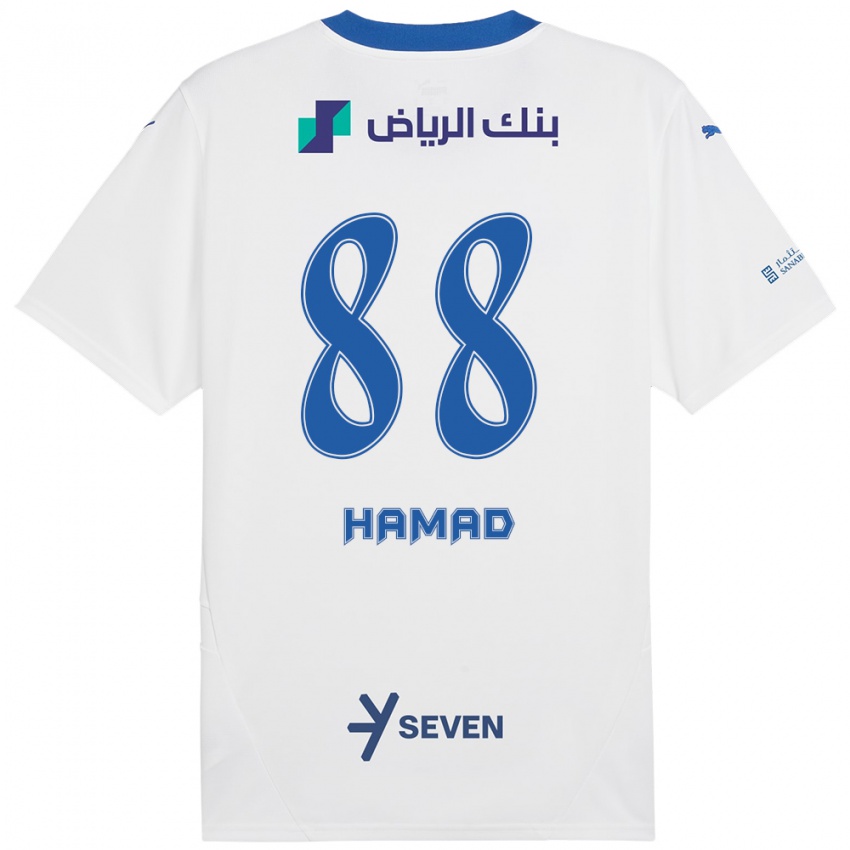 Homme Maillot Hamad Al-Yami #88 Blanc Bleu Tenues Extérieur 2024/25 T-Shirt Belgique