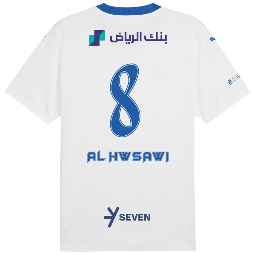 Heren Al Bandari Al-Hwsawi #8 Wit Blauw Uitshirt Uittenue 2024/25 T-Shirt België