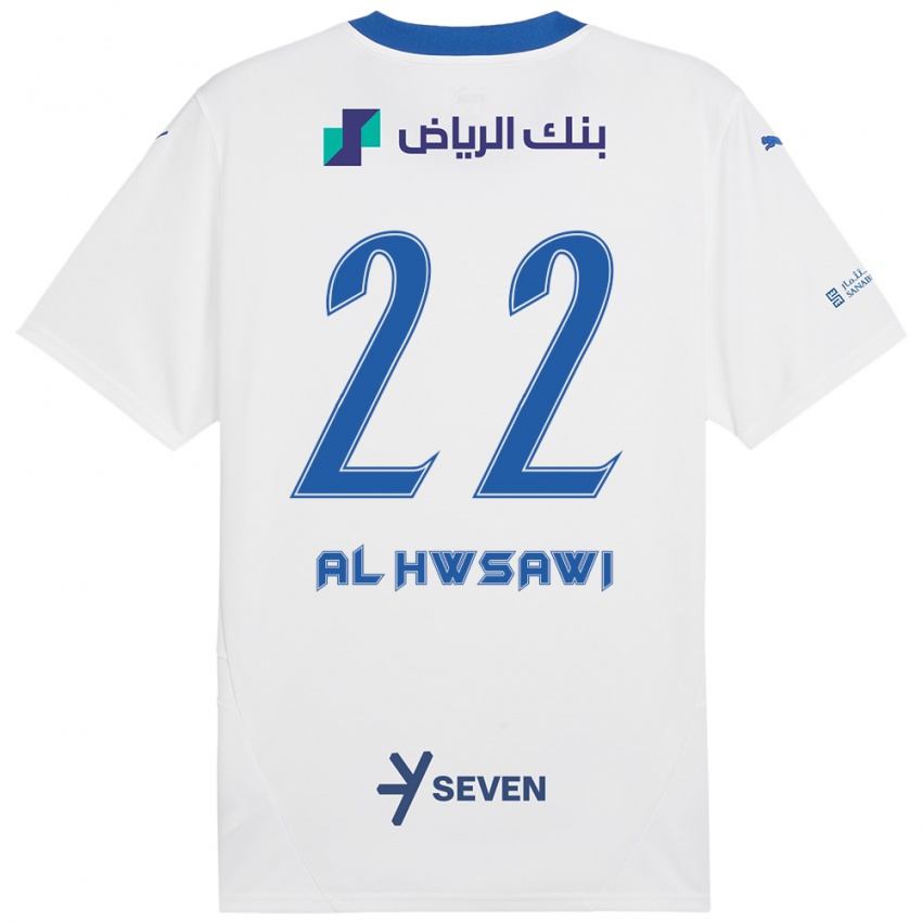 Heren Shorouq Al-Hwsawi #22 Wit Blauw Uitshirt Uittenue 2024/25 T-Shirt België