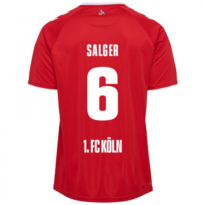 Homme Maillot Stephan Salger #6 Rouge Blanc Tenues Extérieur 2024/25 T-Shirt Belgique