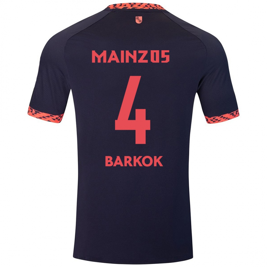 Heren Aymen Barkok #4 Blauw Koraalrood Uitshirt Uittenue 2024/25 T-Shirt België