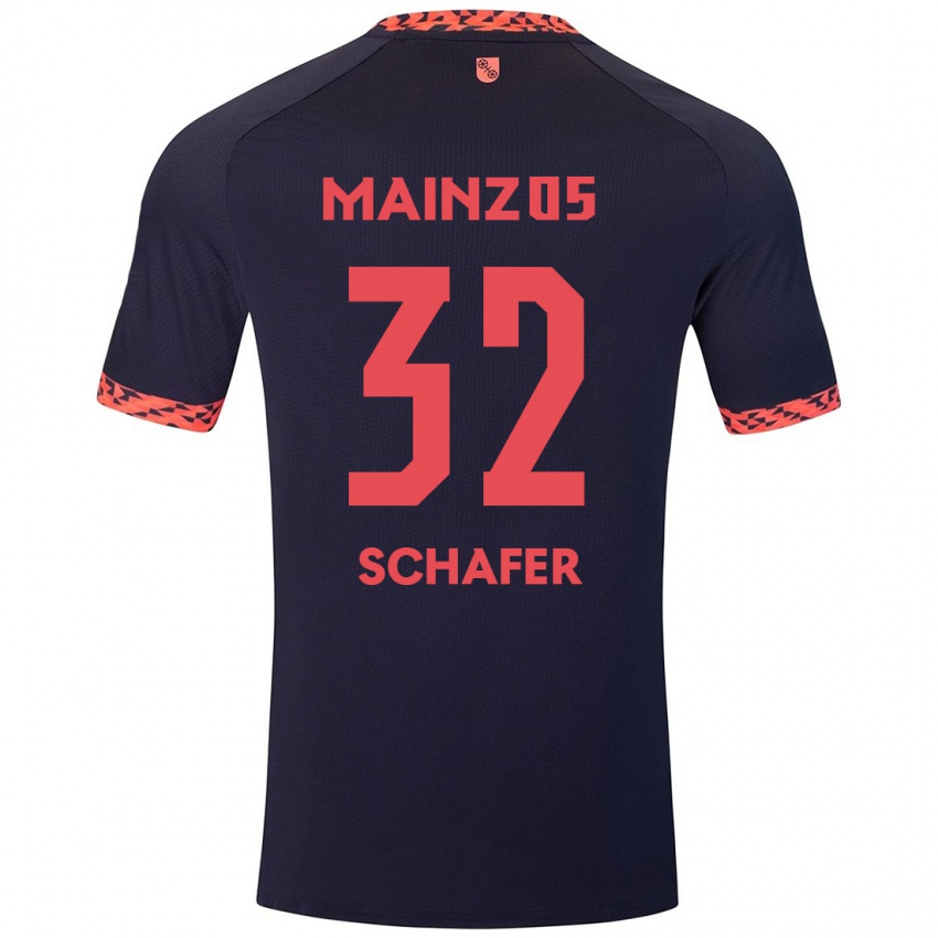 Heren Ann-Christin Schäfer #32 Blauw Koraalrood Uitshirt Uittenue 2024/25 T-Shirt België