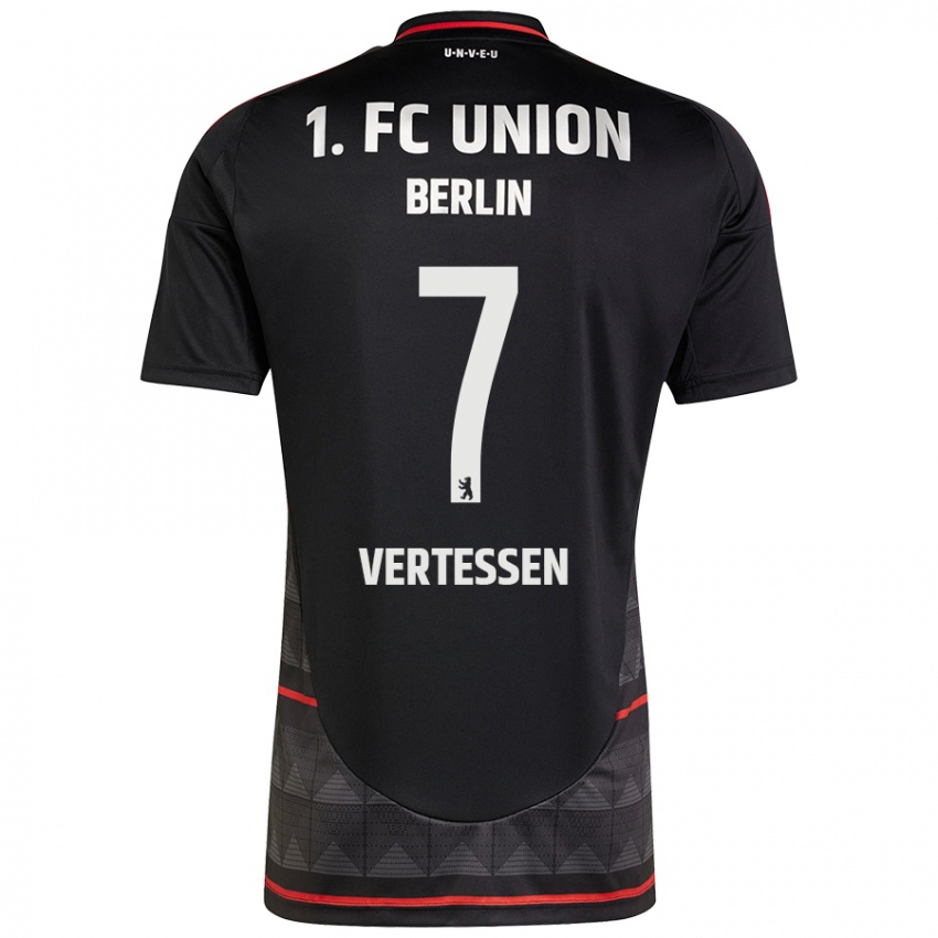 Herren Yorbe Vertessen #7 Schwarz Auswärtstrikot Trikot 2024/25 T-Shirt Belgien