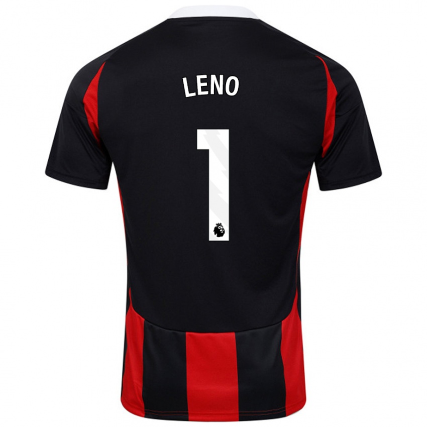 Heren Bernd Leno #1 Zwart Rood Uitshirt Uittenue 2024/25 T-Shirt België