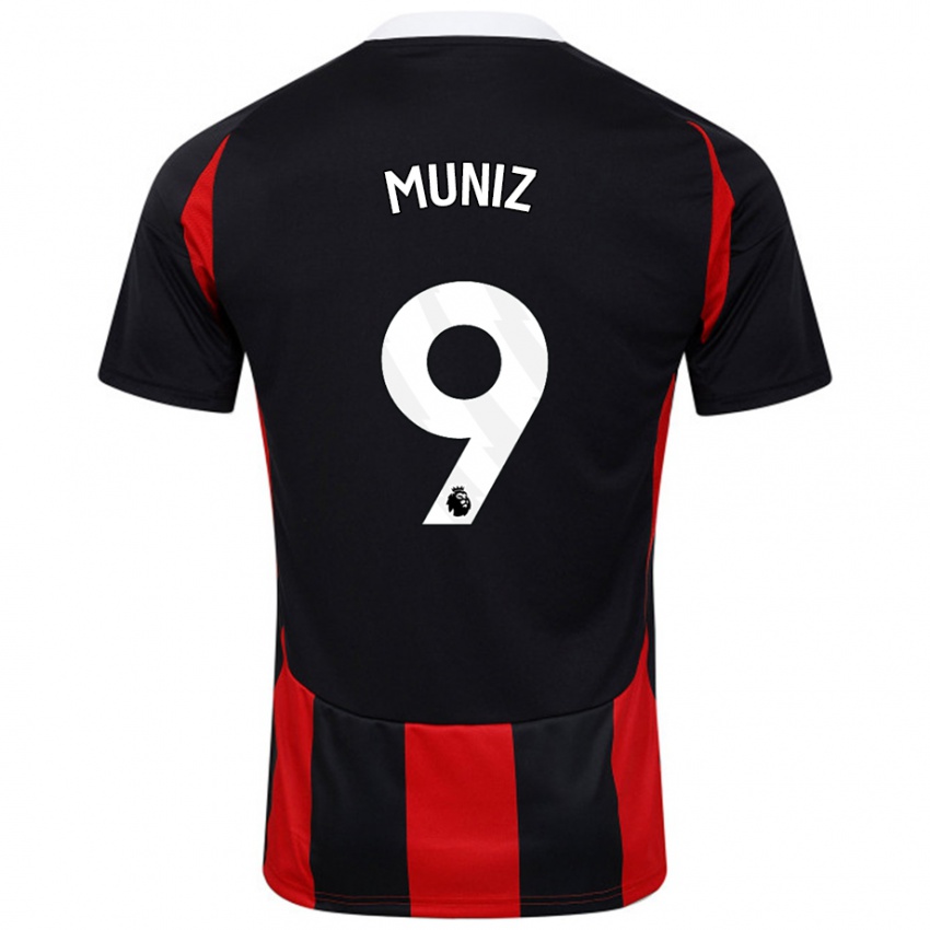 Heren Rodrigo Muniz #9 Zwart Rood Uitshirt Uittenue 2024/25 T-Shirt België