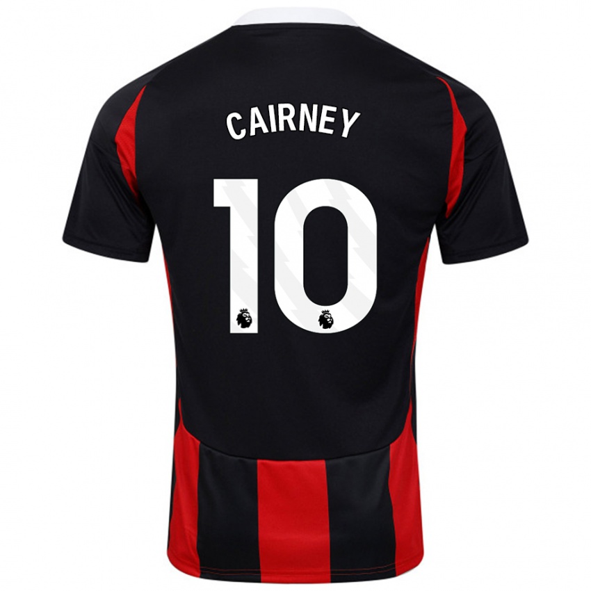 Heren Tom Cairney #10 Zwart Rood Uitshirt Uittenue 2024/25 T-Shirt België