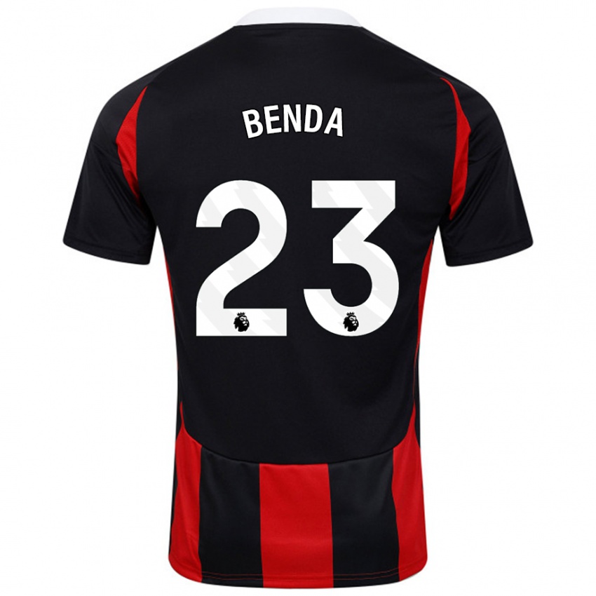 Heren Steven Benda #23 Zwart Rood Uitshirt Uittenue 2024/25 T-Shirt België