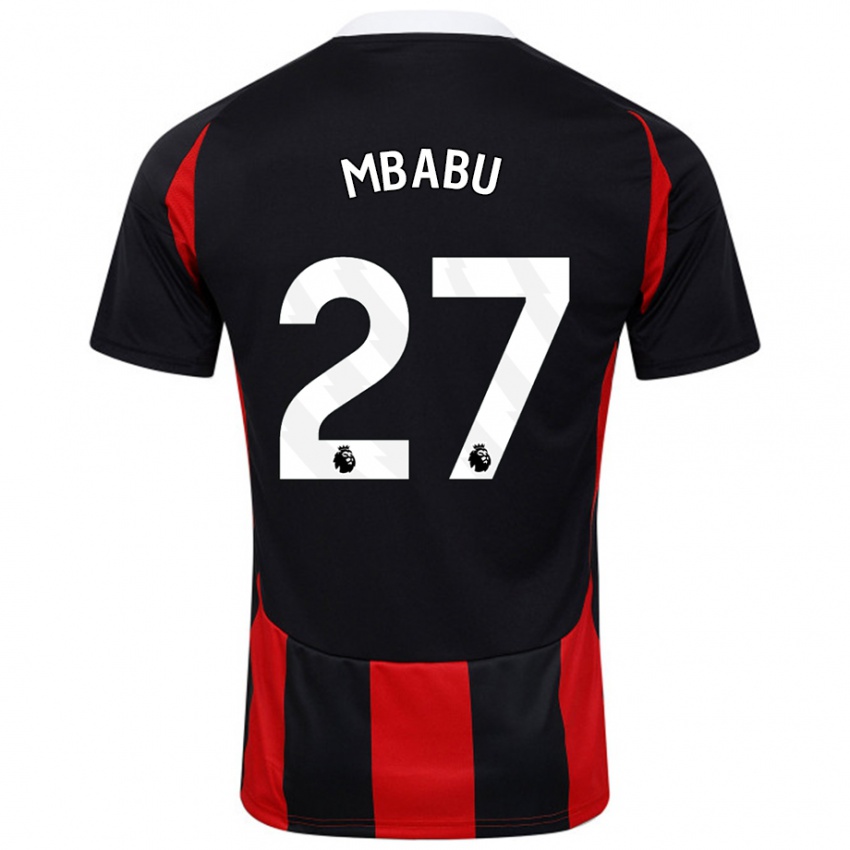 Heren Kevin Mbabu #27 Zwart Rood Uitshirt Uittenue 2024/25 T-Shirt België