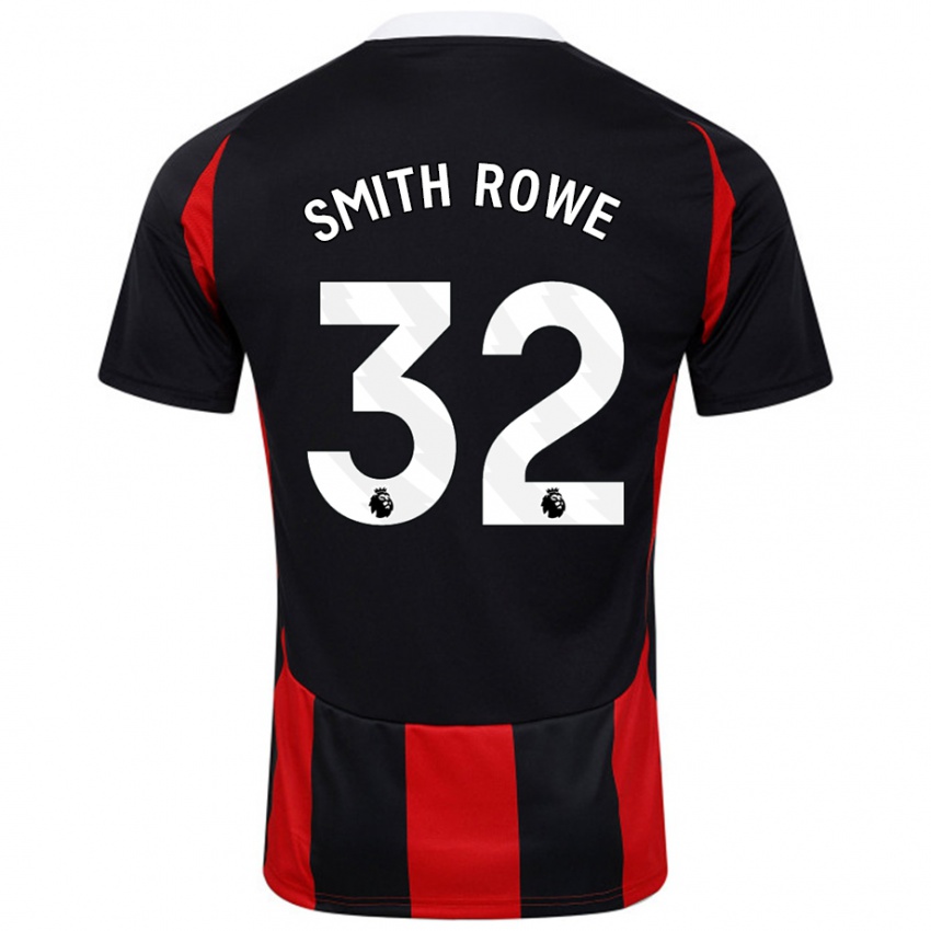 Heren Emile Smith Rowe #32 Zwart Rood Uitshirt Uittenue 2024/25 T-Shirt België