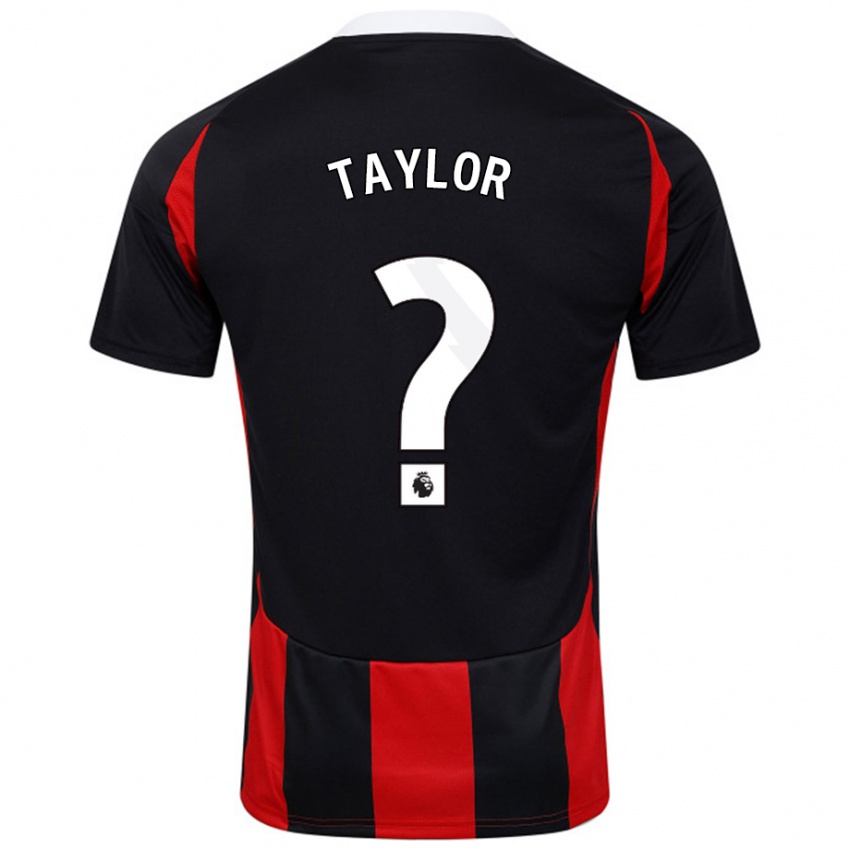 Heren Archie Taylor #0 Zwart Rood Uitshirt Uittenue 2024/25 T-Shirt België