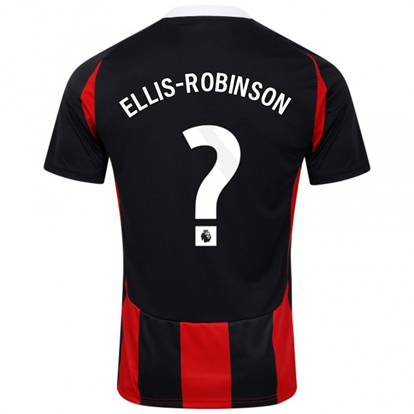 Heren Eddie Ellis-Robinson #0 Zwart Rood Uitshirt Uittenue 2024/25 T-Shirt België