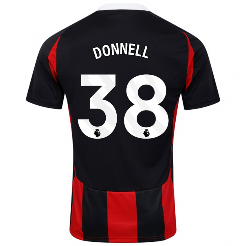 Heren Chris Donnell #38 Zwart Rood Uitshirt Uittenue 2024/25 T-Shirt België