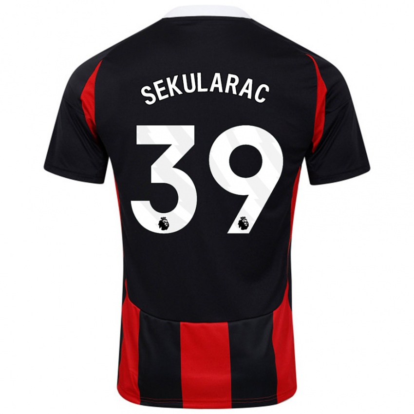 Heren Kristian Sekularac #39 Zwart Rood Uitshirt Uittenue 2024/25 T-Shirt België