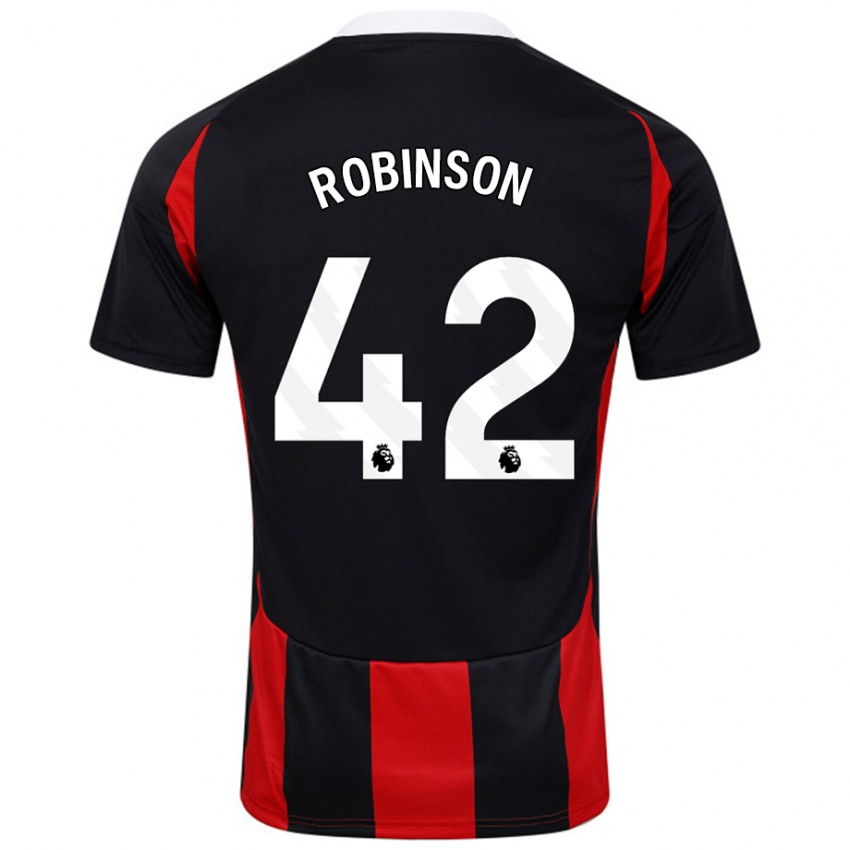 Heren Charlie Robinson #42 Zwart Rood Uitshirt Uittenue 2024/25 T-Shirt België