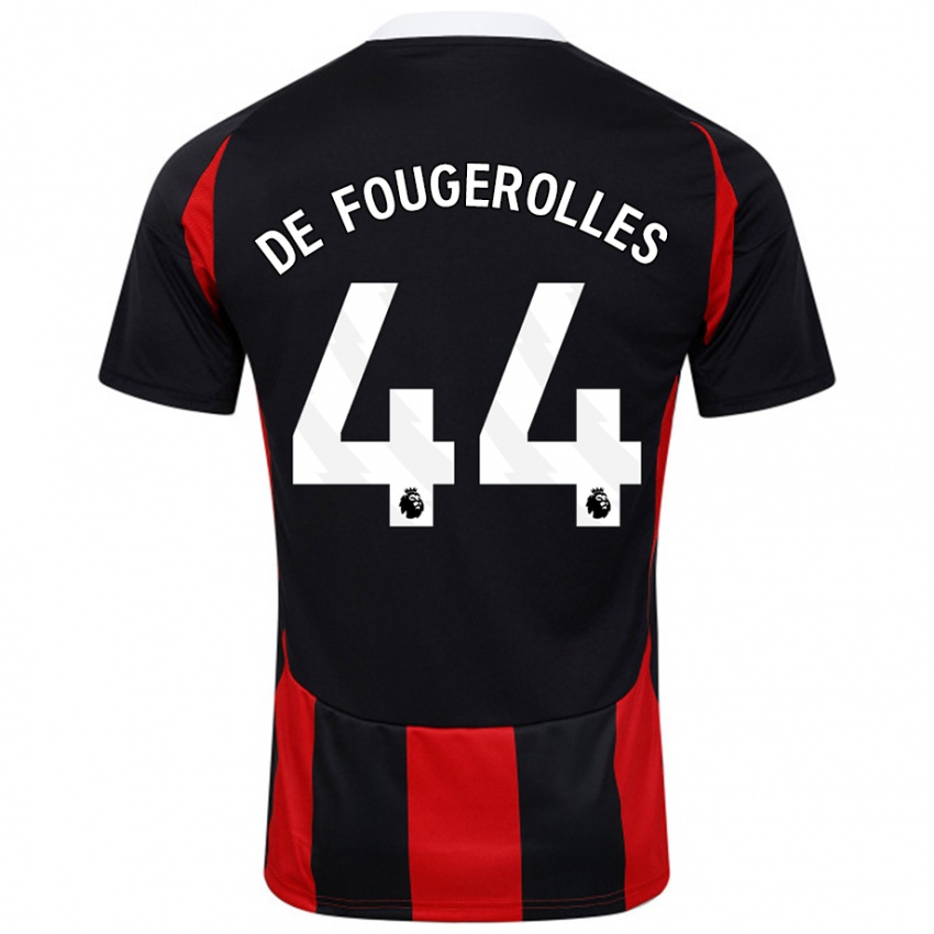 Heren Luc De Fougerolles #44 Zwart Rood Uitshirt Uittenue 2024/25 T-Shirt België