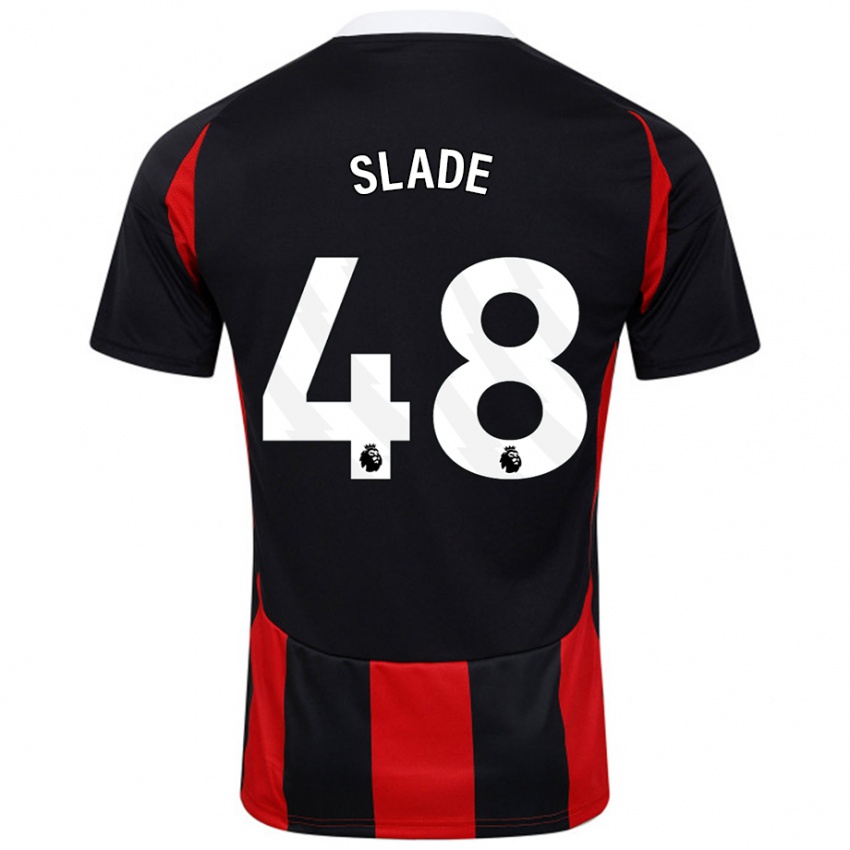 Heren Bradley Slade #48 Zwart Rood Uitshirt Uittenue 2024/25 T-Shirt België