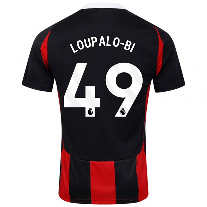 Heren Aaron Loupalo-Bi #49 Zwart Rood Uitshirt Uittenue 2024/25 T-Shirt België