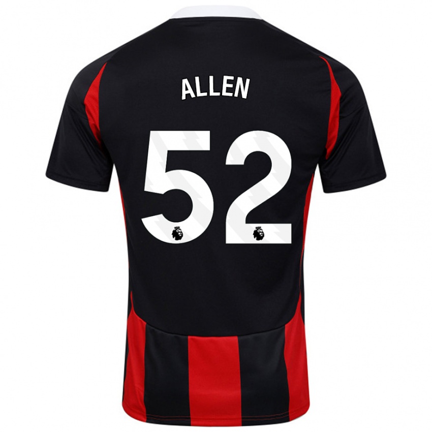 Heren Michael Allen #52 Zwart Rood Uitshirt Uittenue 2024/25 T-Shirt België