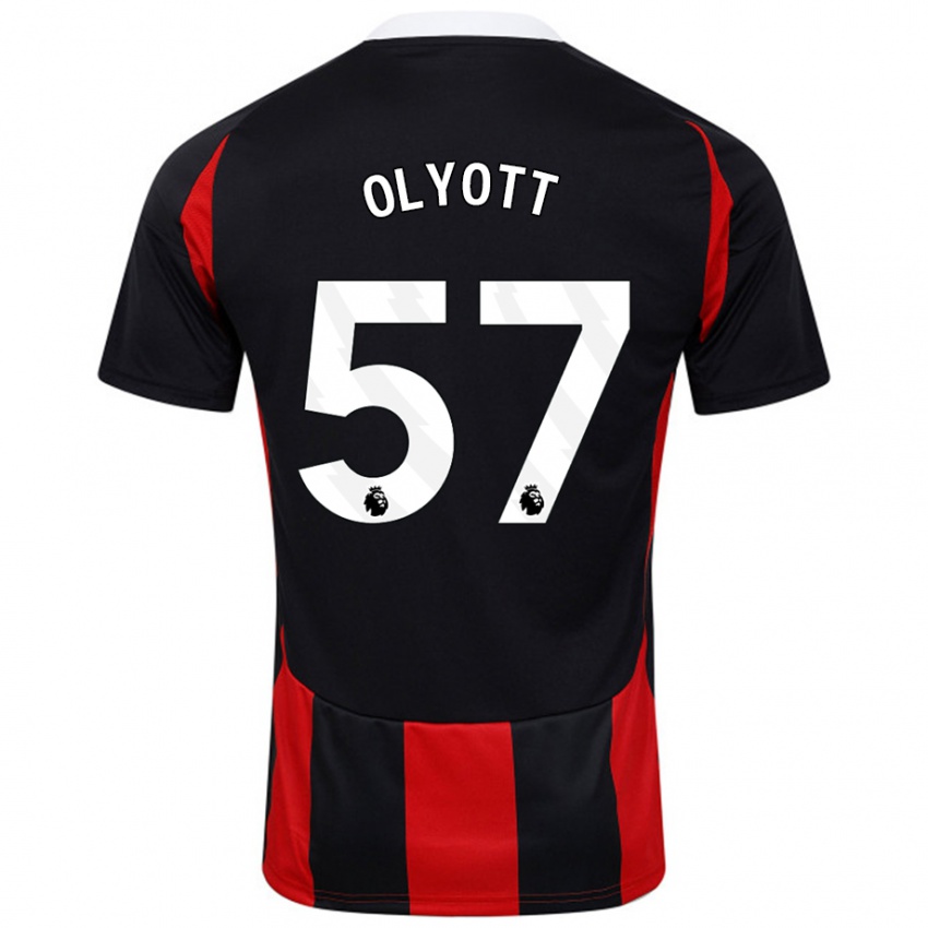 Heren Tom Olyott #57 Zwart Rood Uitshirt Uittenue 2024/25 T-Shirt België