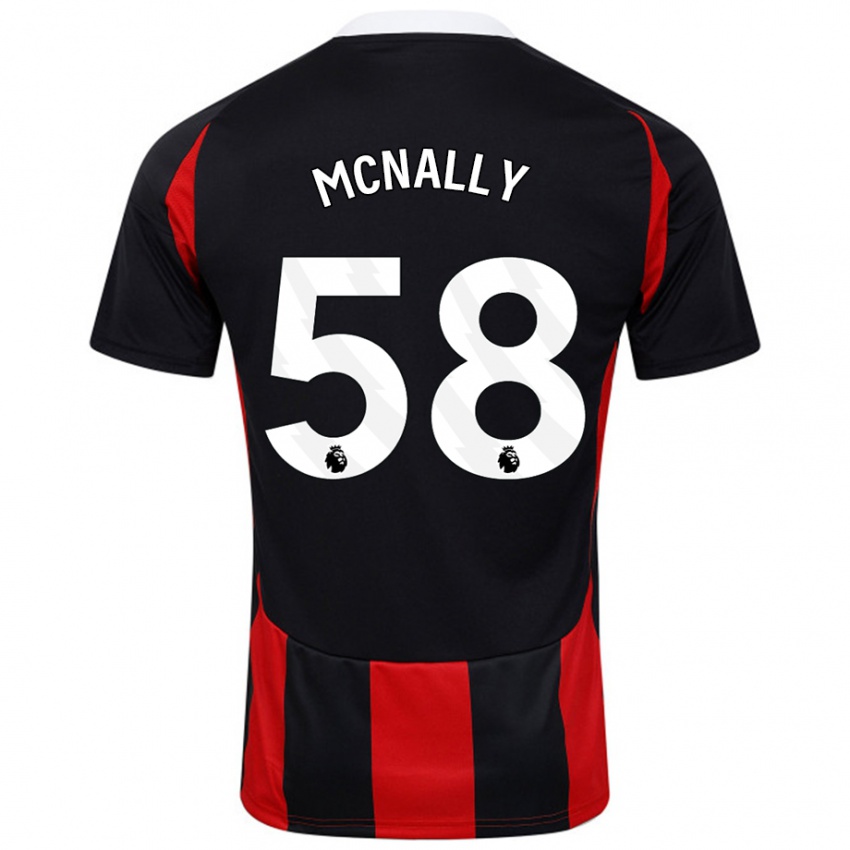 Heren Alfie Mcnally #58 Zwart Rood Uitshirt Uittenue 2024/25 T-Shirt België