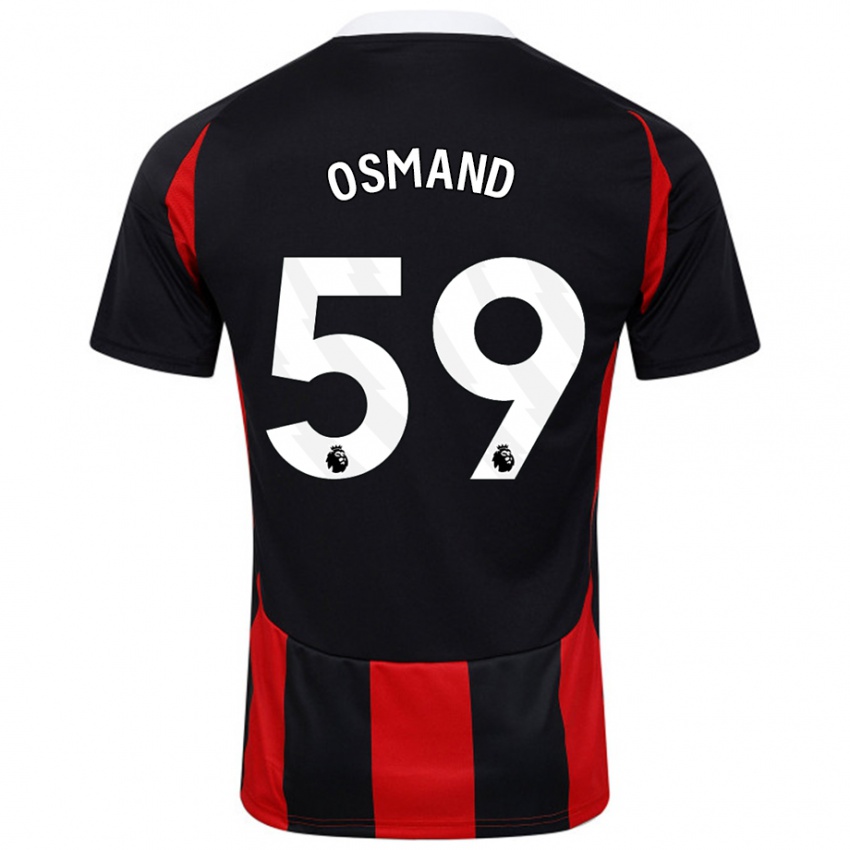 Heren Callum Osmand #59 Zwart Rood Uitshirt Uittenue 2024/25 T-Shirt België