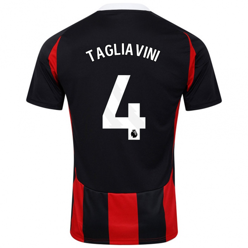 Heren Ella Tagliavini #4 Zwart Rood Uitshirt Uittenue 2024/25 T-Shirt België