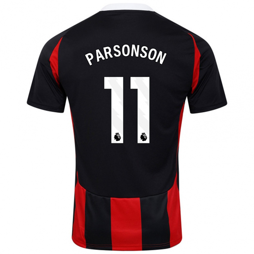 Heren Madi Parsonson #11 Zwart Rood Uitshirt Uittenue 2024/25 T-Shirt België