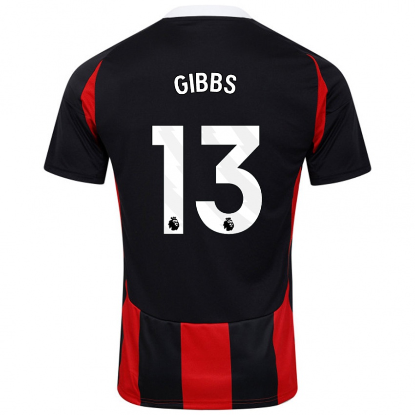 Heren Frankie Gibbs #13 Zwart Rood Uitshirt Uittenue 2024/25 T-Shirt België