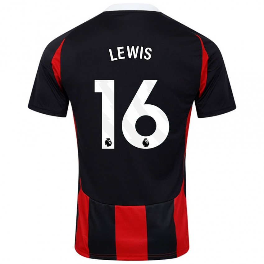 Heren Milla Lewis #16 Zwart Rood Uitshirt Uittenue 2024/25 T-Shirt België