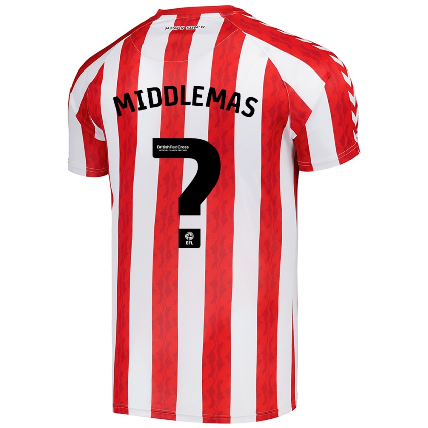 Dames Ben Middlemas #0 Rood Wit Thuisshirt Thuistenue 2024/25 T-Shirt België