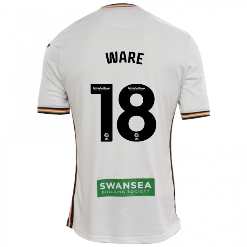 Dames Phoebe Ware #18 Wit Thuisshirt Thuistenue 2024/25 T-Shirt België