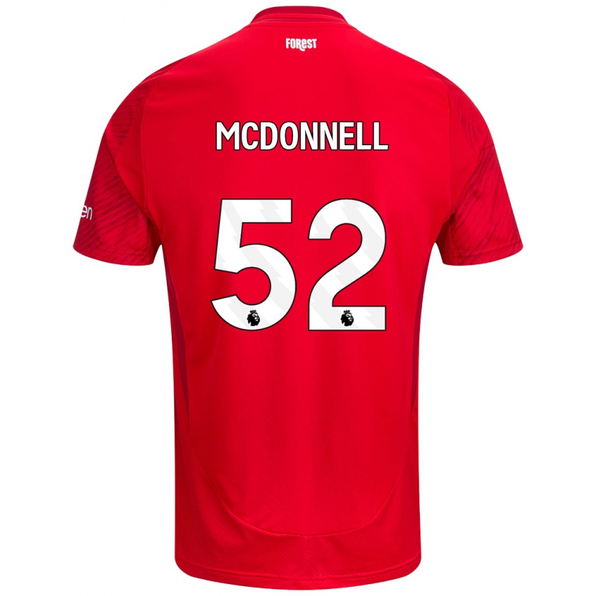 Femme Maillot Jamie Mcdonnell #52 Rouge Blanc Tenues Domicile 2024/25 T-Shirt Belgique