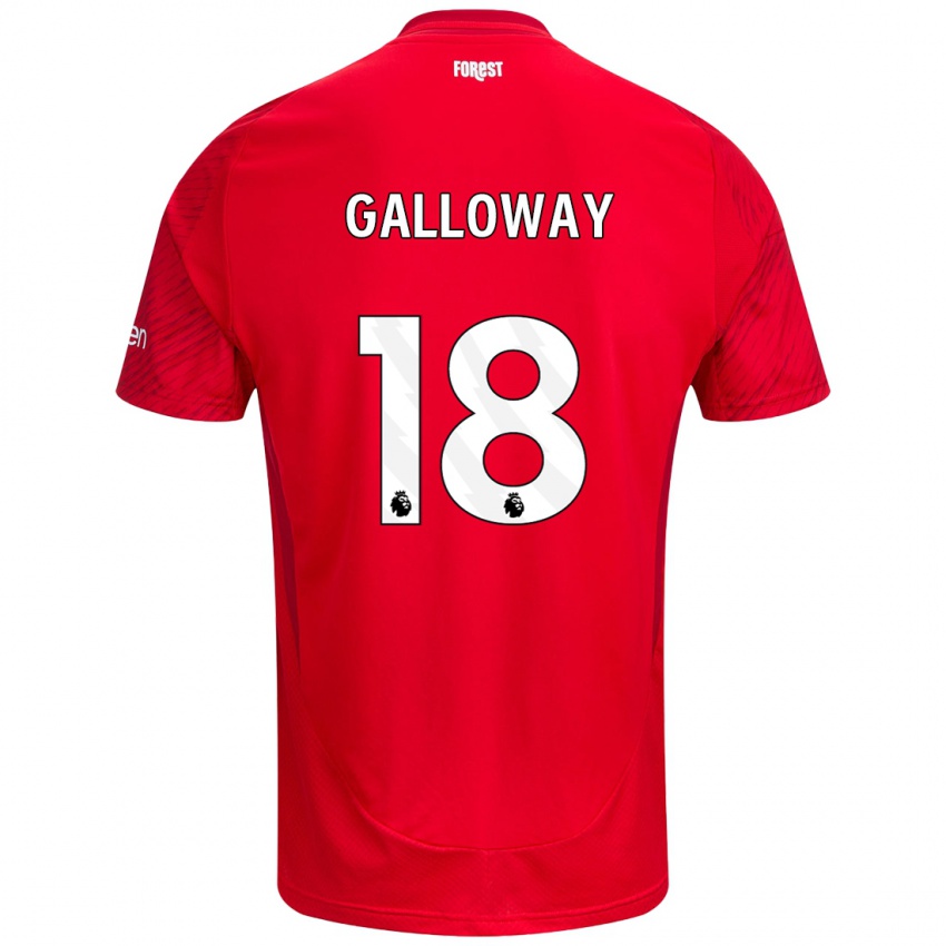 Femme Maillot Bridget Galloway #18 Rouge Blanc Tenues Domicile 2024/25 T-Shirt Belgique