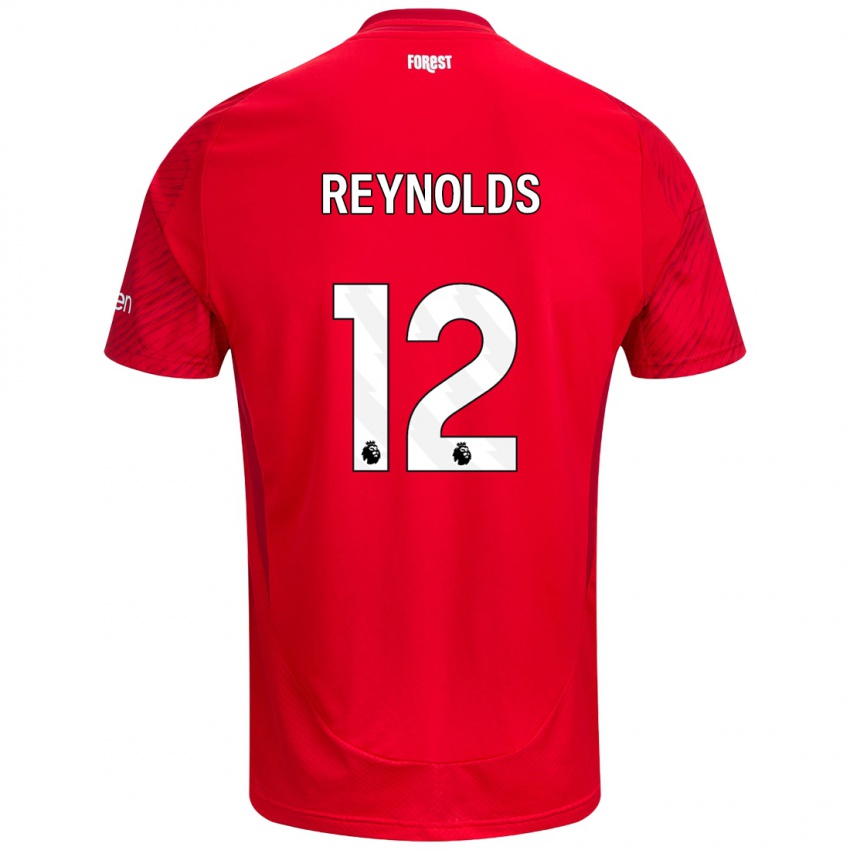 Femme Maillot Niamh Reynolds #12 Rouge Blanc Tenues Domicile 2024/25 T-Shirt Belgique