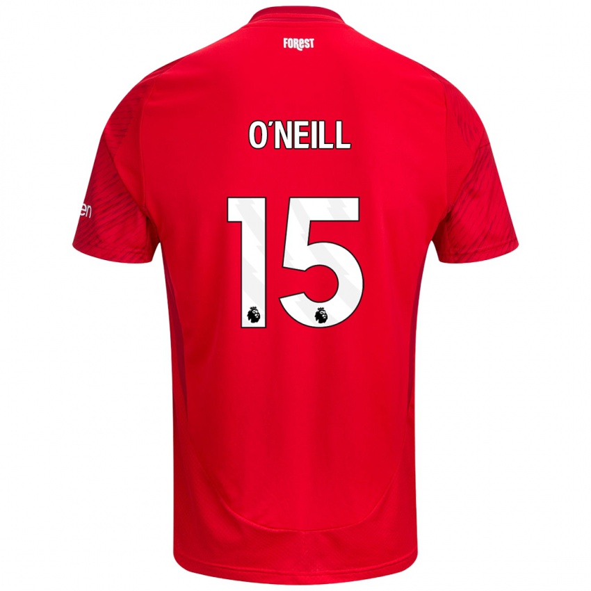 Femme Maillot Laura-Jayne O'neill #15 Rouge Blanc Tenues Domicile 2024/25 T-Shirt Belgique