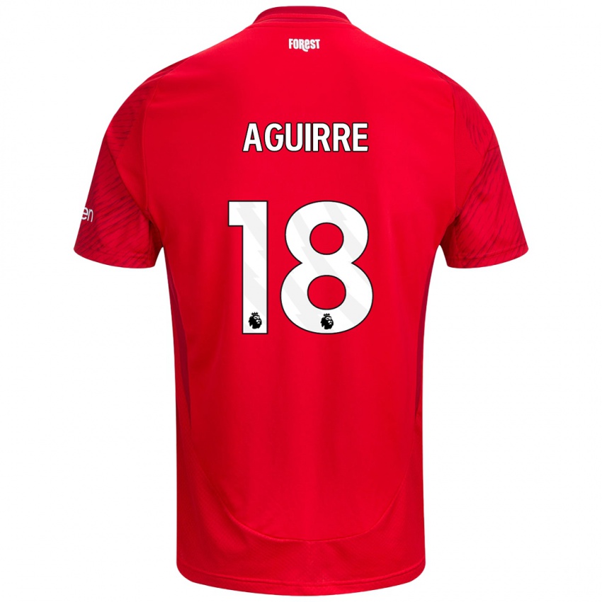 Femme Maillot Aja Aguirre #18 Rouge Blanc Tenues Domicile 2024/25 T-Shirt Belgique