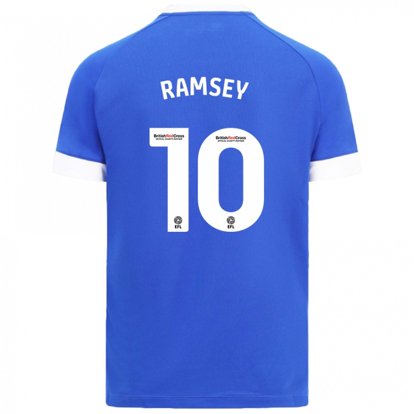 Damen Aaron Ramsey #10 Himmelblau Heimtrikot Trikot 2024/25 T-Shirt Belgien