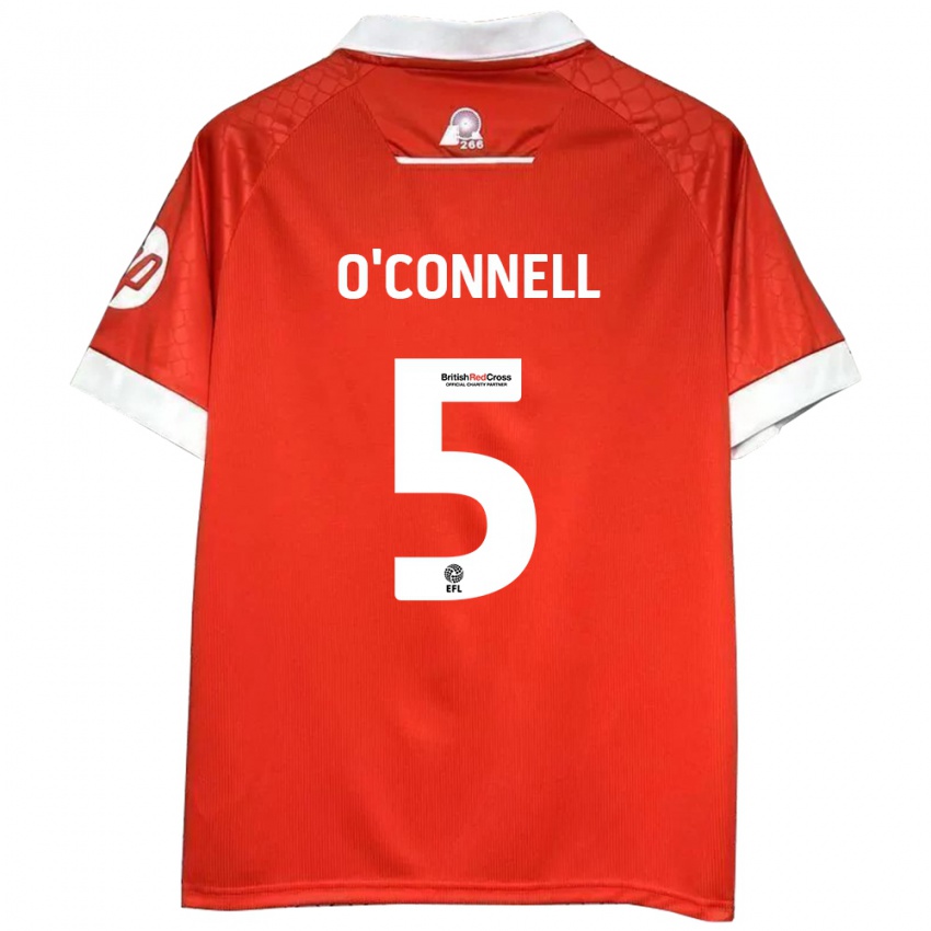 Dames Eoghan O'connell #5 Rood Wit Thuisshirt Thuistenue 2024/25 T-Shirt België