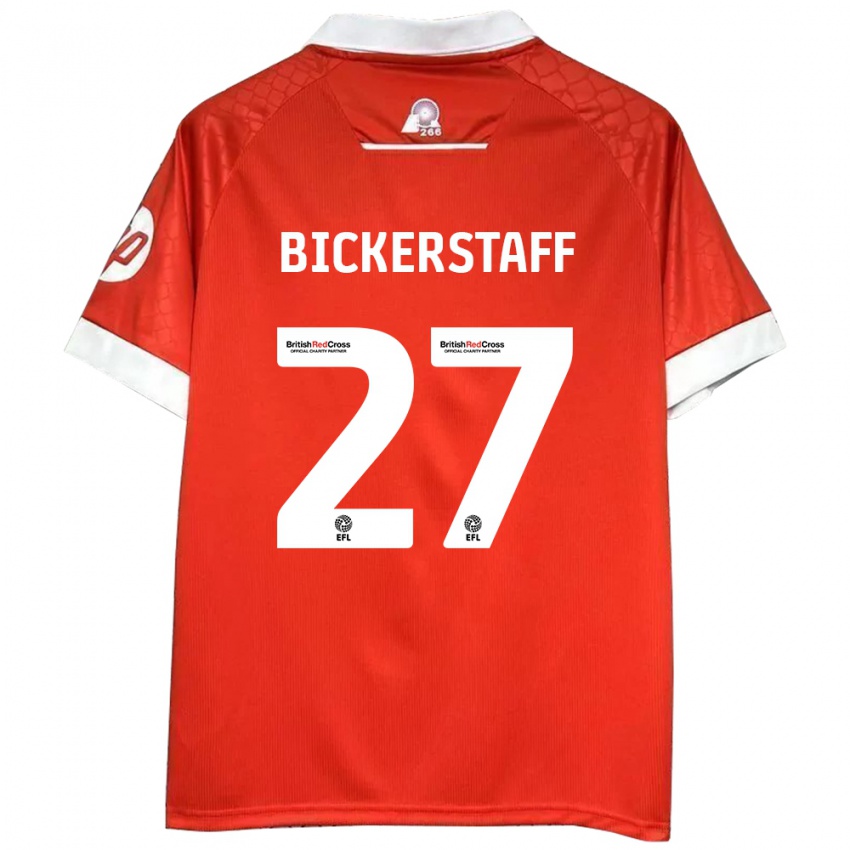 Femme Maillot Jake Bickerstaff #27 Rouge Blanc Tenues Domicile 2024/25 T-Shirt Belgique